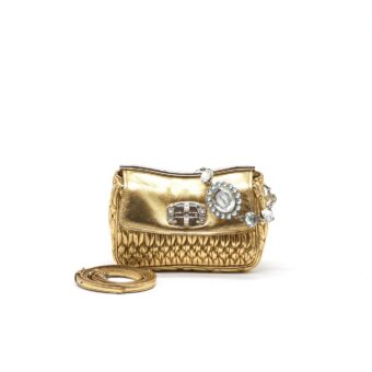 Miu Miu crystal Cloque Nappa Leather Bag