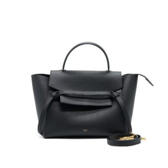 CELINE MINI BELT BAG IN GRAINED CALFSK IN BLACK