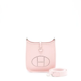 Hermes mini Evelyne rose sakura SHW stamp X