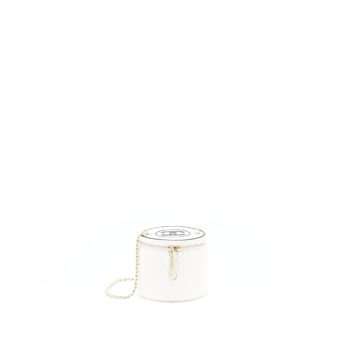 Chanel round vanity with chain white/ black with LGHW