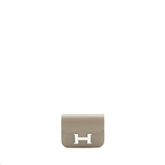 Hermes constance slim epsom leather 8F Gris etain with SHW stamp Z