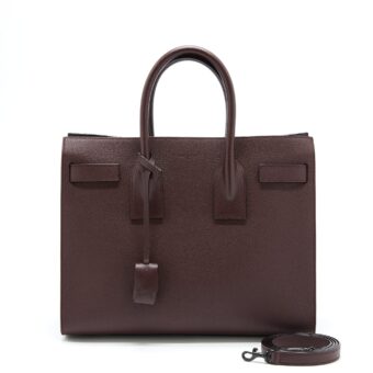 Saint Laurent/ YSL Sac De Jour Calfskin Burgundy Black Hardware