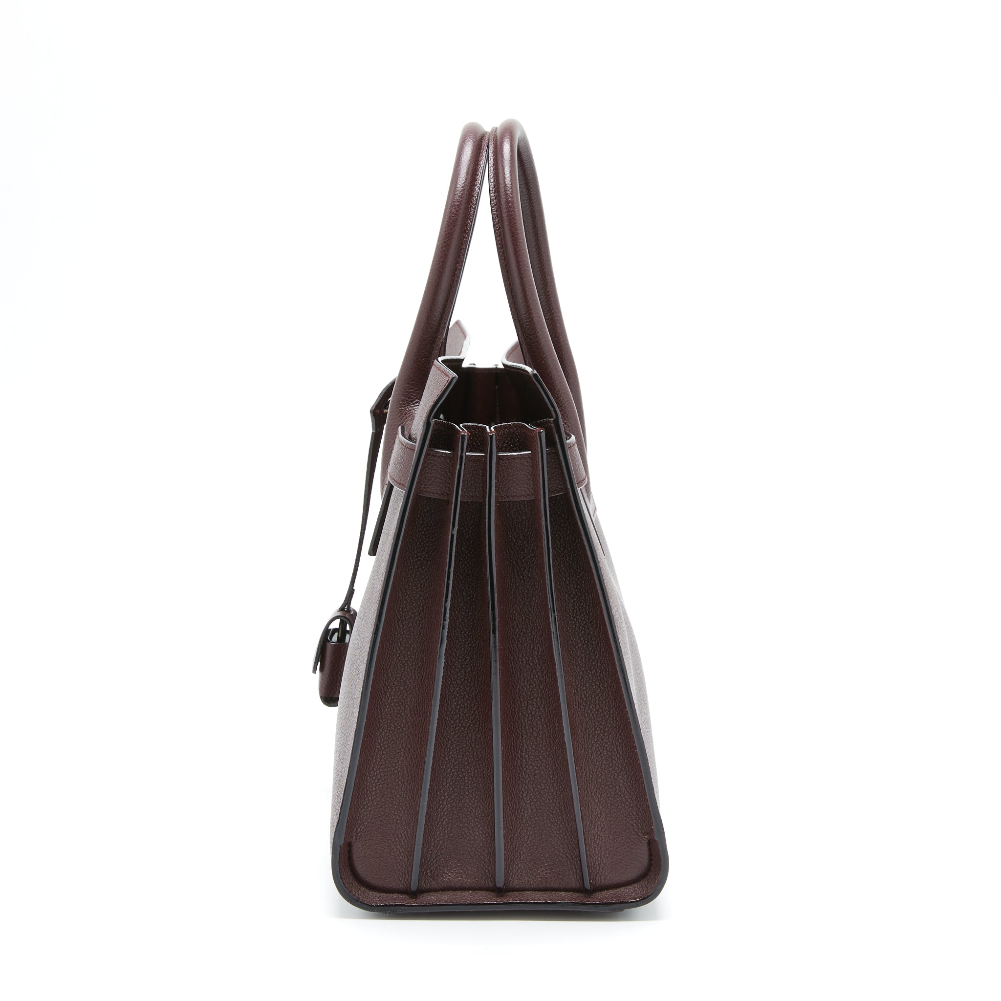 Saint Laurent/ YSL Sac De Jour Calfskin Burgundy Black Hardware - Image 3