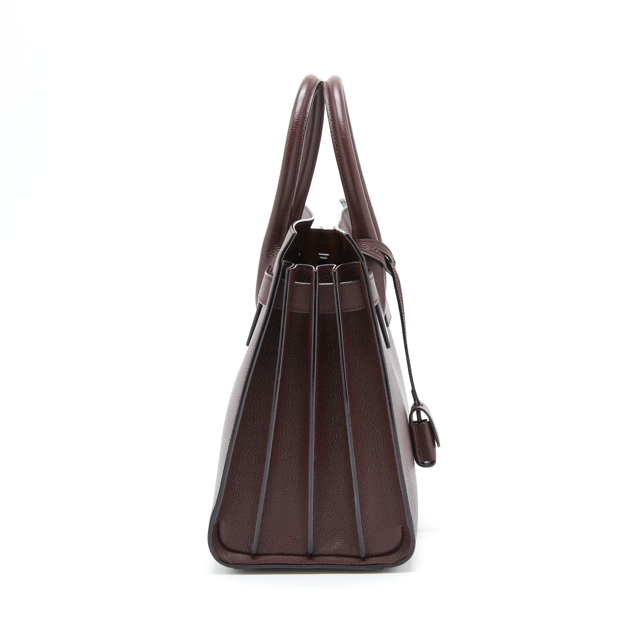 Saint Laurent/ YSL Sac De Jour Calfskin Burgundy Black Hardware - Image 4