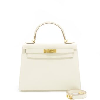 Hermes Kelly 28 Sellier Epsom Craie GHW Stamp D