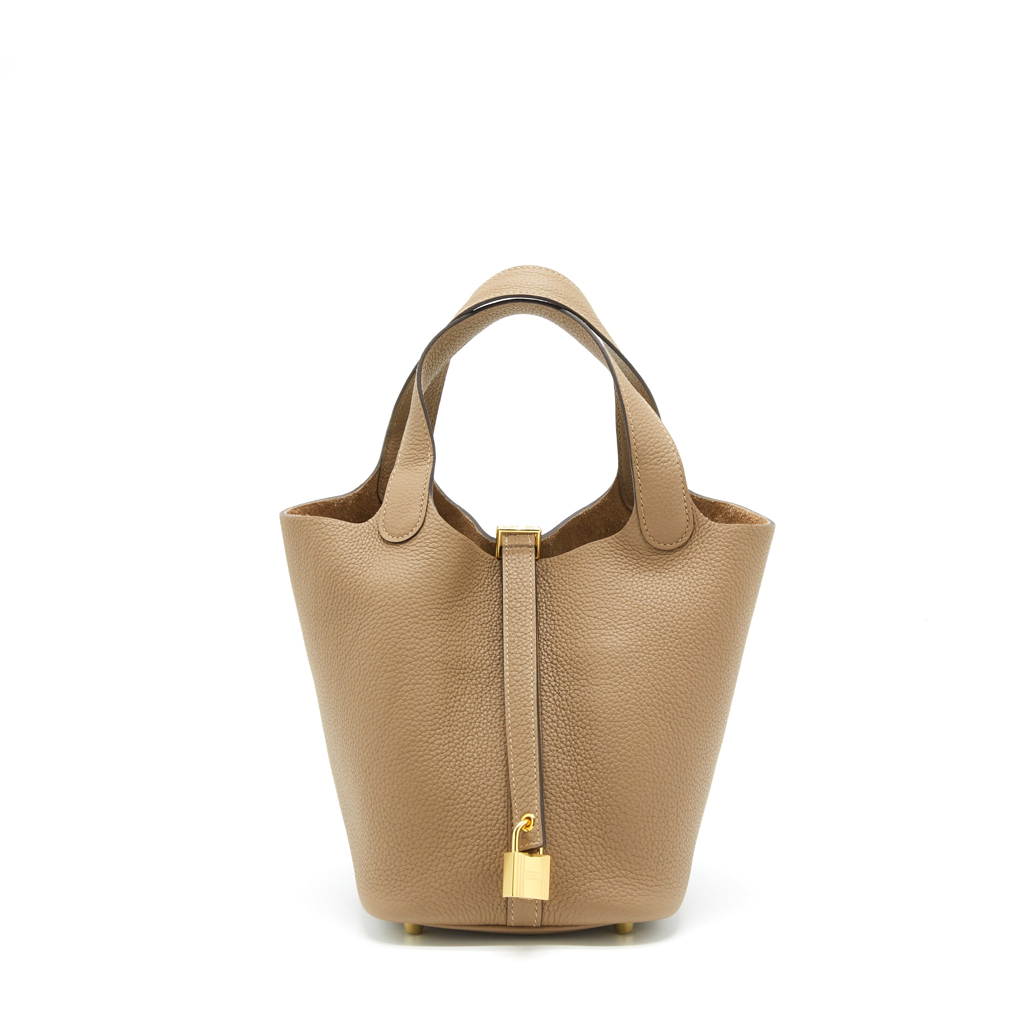 Hermes Picotin 18 Clemence Beige De Weimar GHW Stamp Z