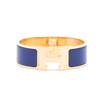 Hermes Size GM Clic Clac H Bracelet Blue Indigo RGHW