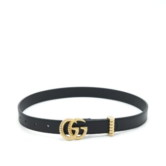 Gucci Size 70 Leather Belt With Torchon Double G Buckle GHW