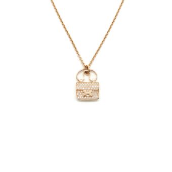 Hermes Amulettes H Constance Pendent 18K Rose Gold