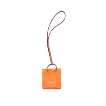 Hermes orange Bag Charm Feu/ Gold