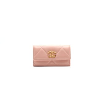 Chanel 19 Long Flap Wallet Pink