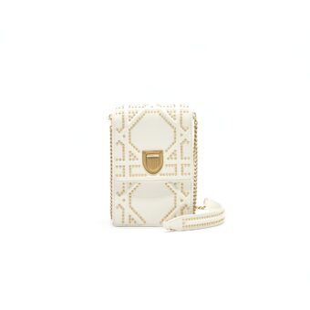 Dior Diorama Vertical Clutch Bag White GHW
