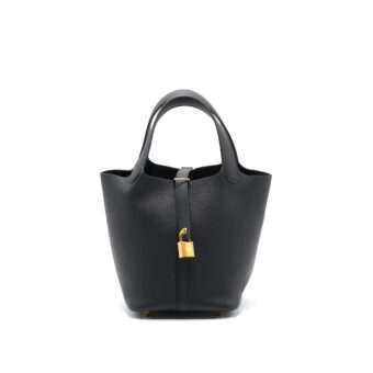 Hermes Picotin 18 Black GHW Stamp Y