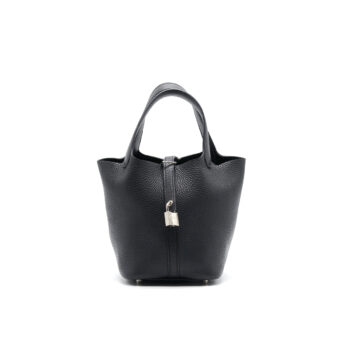 Hermes Picotin 18 Black SHW Stamp X