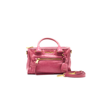 Miumiu Mini Leather Crossbody Bag Rose Pink GHW