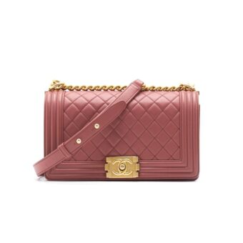 Chanel Calfskin Old medium Leboy dark pink
