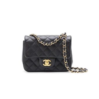 Chanel Mini Square Black GHW Cavier