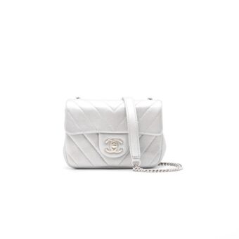 Chanel Square Mini Flap Silver