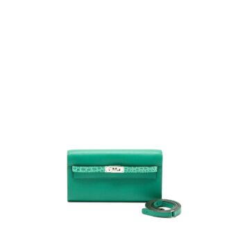 Hermes Kelly To Go Touch Epsom/Alligator Vert Jade SHW Stamp Z