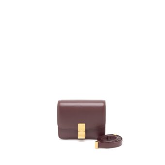 Celine Mini Box Calfskin Burgundy Brushed GHW