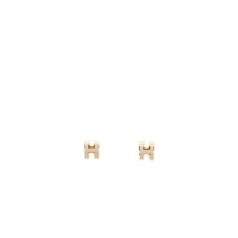 Hermes Mini Pop H Earrings Marron Glance GHW