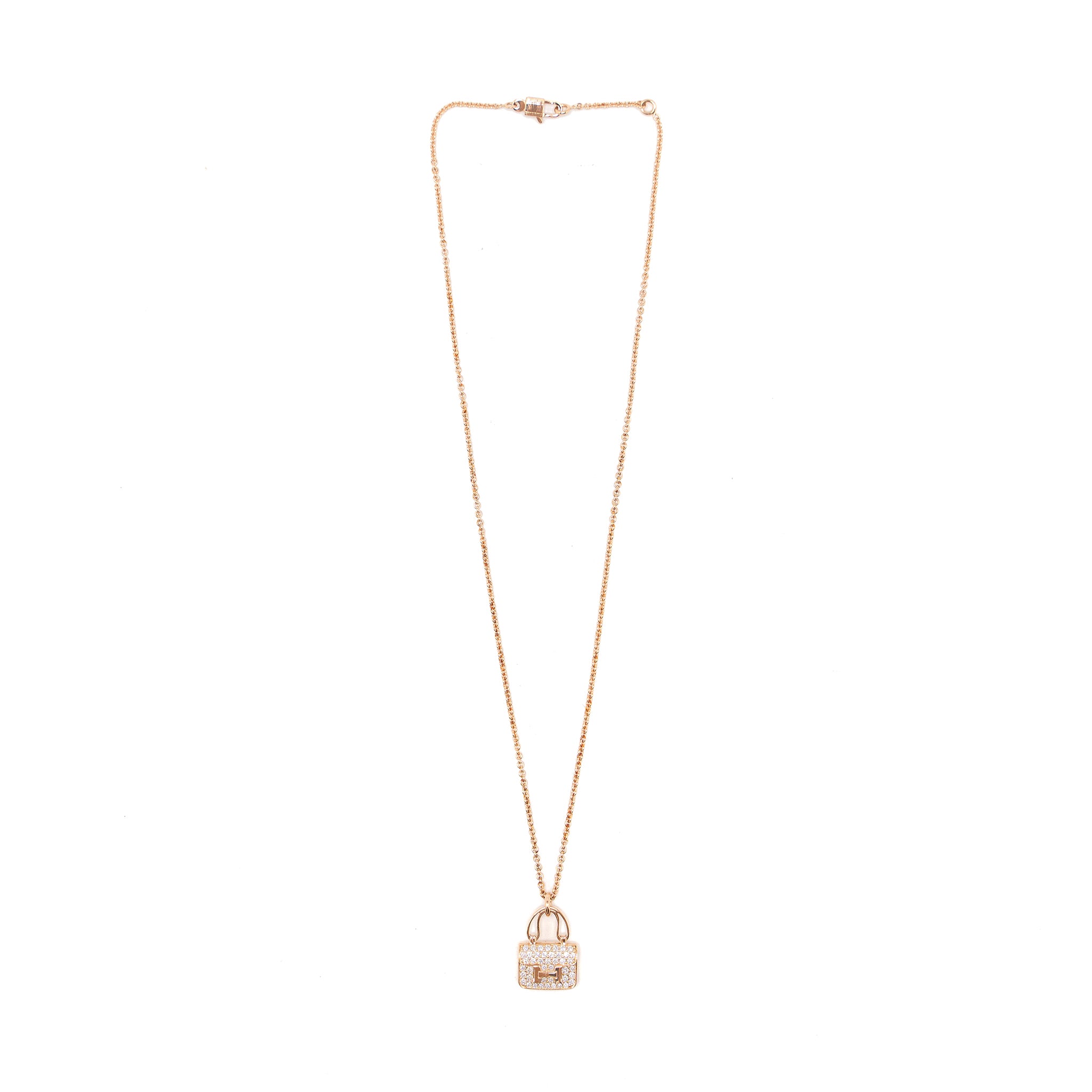 Hermes Amulette Constance Pendant Rose Gold Diamonds