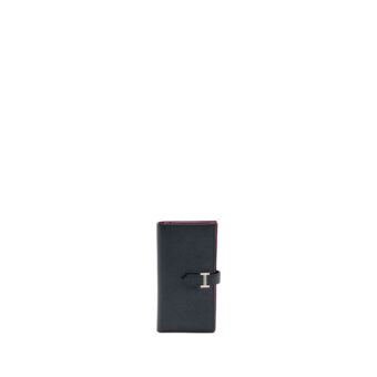 Hermes Bearn Long Wallet Epsom Blue Indigo/Rose Pourpre SHW Stamp C
