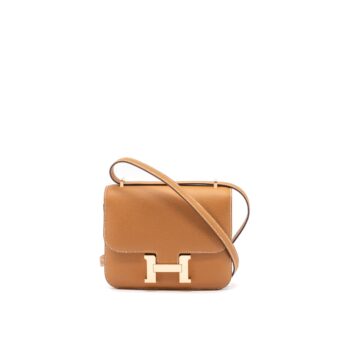 Hermes Constance Mini Epsom Gold RGHW Stamp U (New Version)