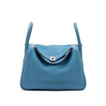 Hermes Lindy 30 Clemence Blue Jeans SHW Stamp Square R