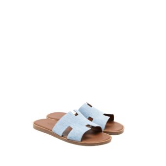 Hermes Size 42 Izmier Sandal Denim Clair