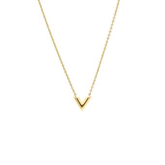 Louis Vuitton Essential V Necklace Gold Tone