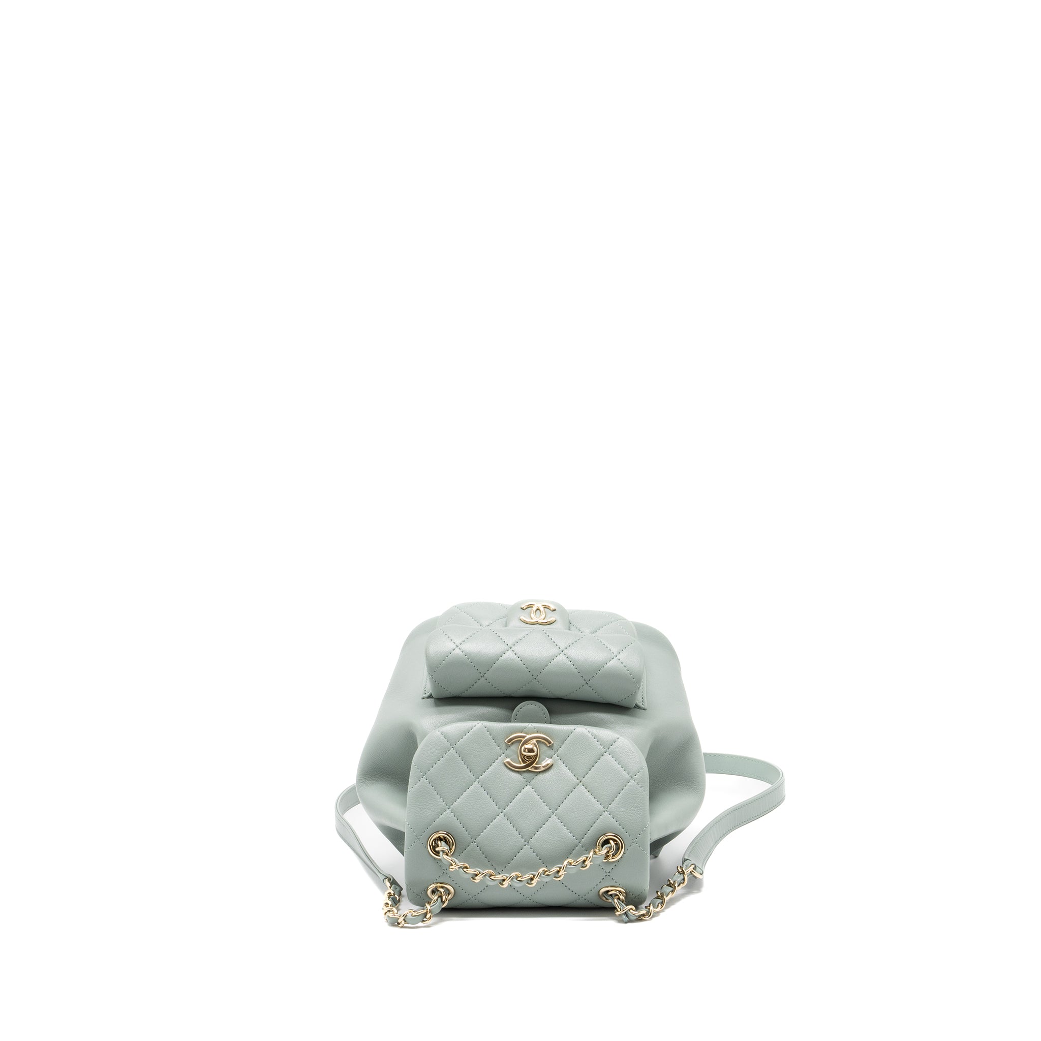 Chanel 23C Mini Duma Backpack Calfskin Light Grey LGHW (Microchip) - Image 6