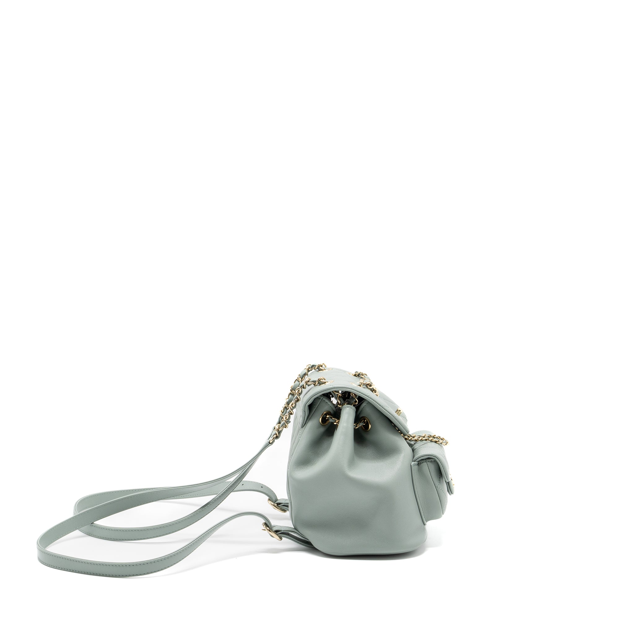 Chanel 23C Mini Duma Backpack Calfskin Light Grey LGHW (Microchip) - Image 3