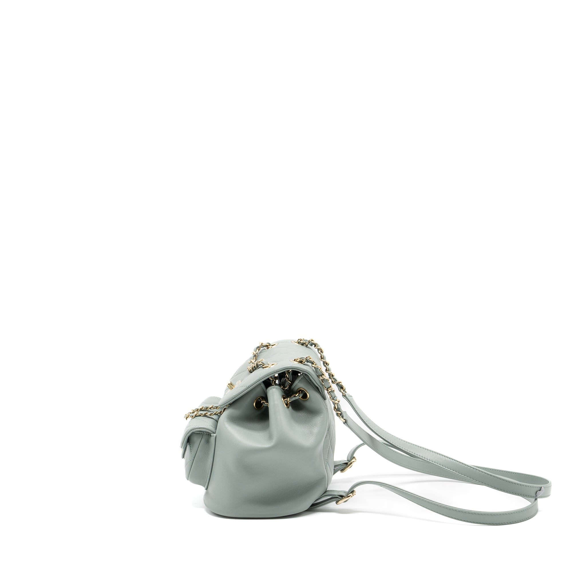 Chanel 23C Mini Duma Backpack Calfskin Light Grey LGHW (Microchip) - Image 4