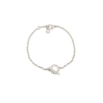 Hermes Size SH Finesse Bracelet White Gold Diamonds