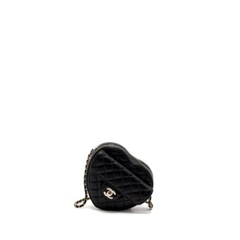 Chanel 22S Heart Bag Lambskin Black LGHW (Microchip)