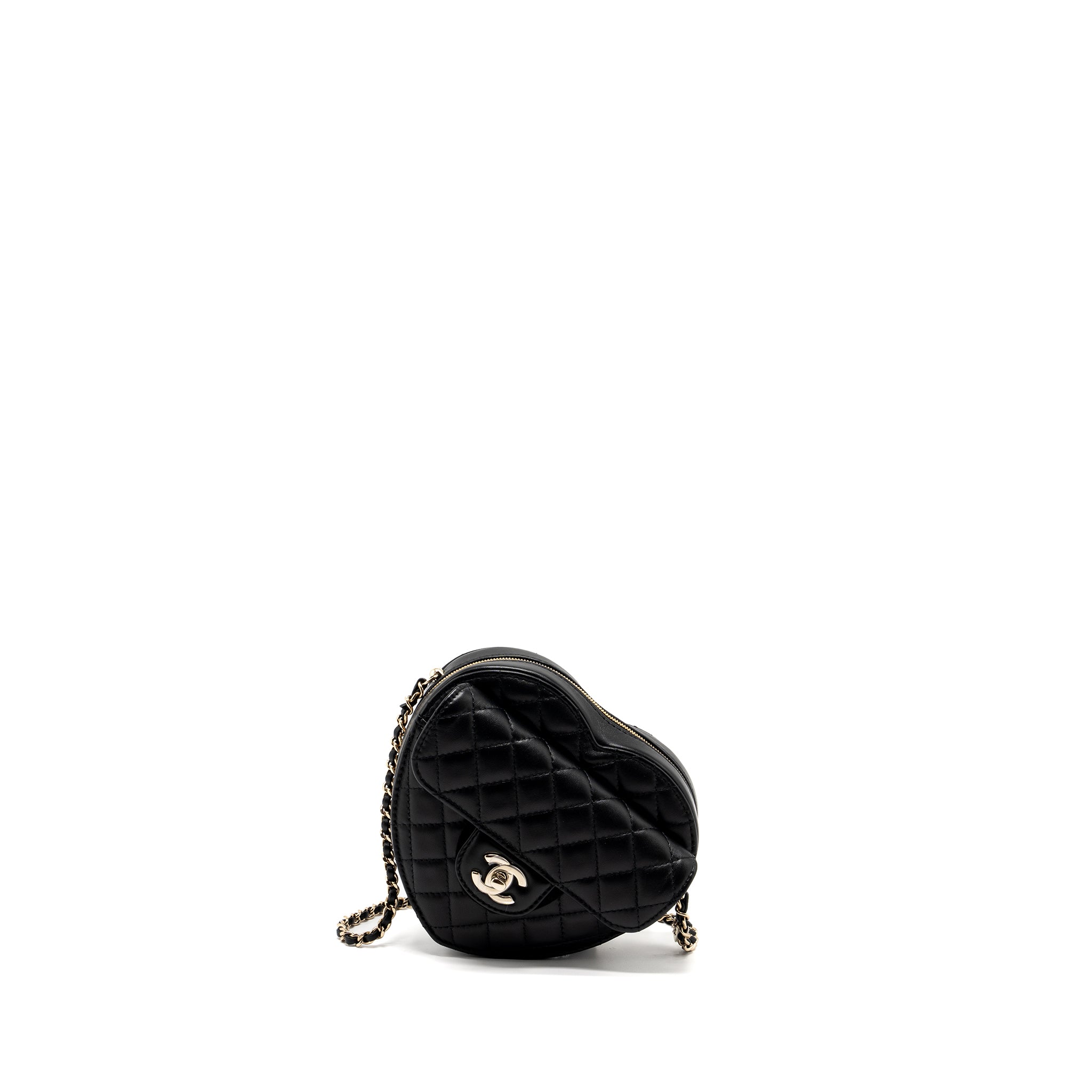 Chanel 22S Heart Bag Lambskin Black LGHW (Microchip)