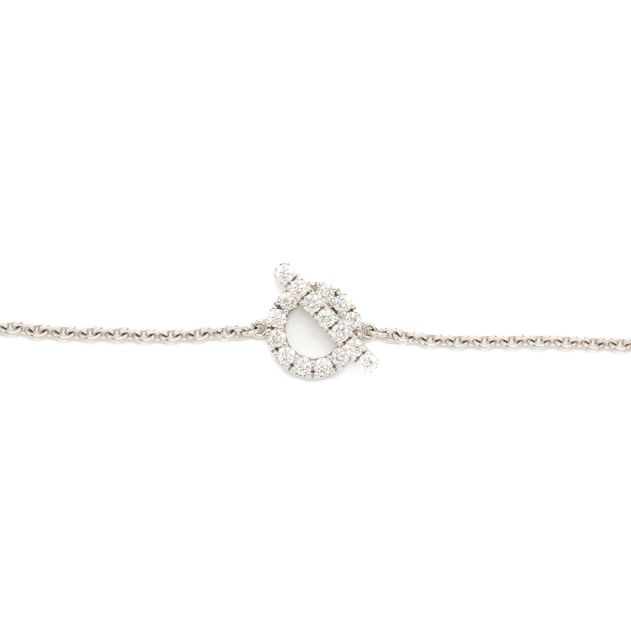 Hermes Size SH Finesse Bracelet White Gold Diamonds - Image 2