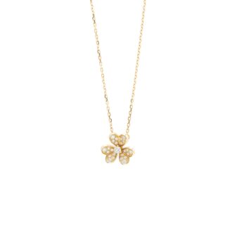 Van Cleef & Arpels Frivole Pendant, Mini Model Yellow Gold Diamonds