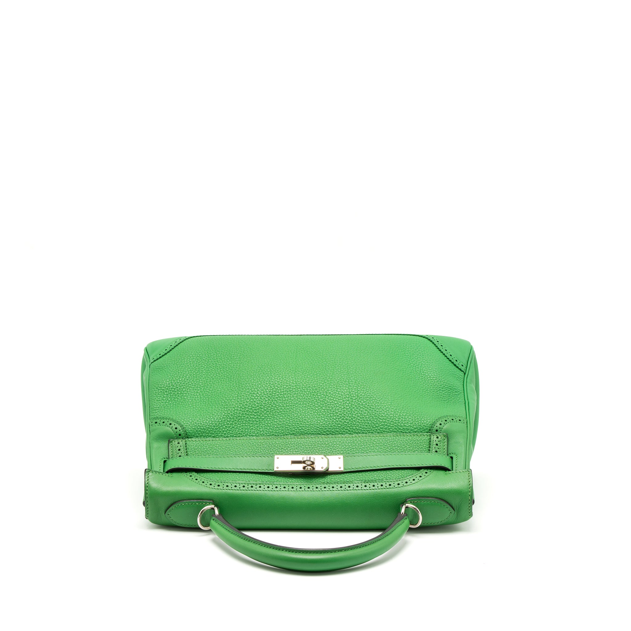 Hermes Kelly 32 Ghillies Togo/Swift Bamboo SHW Stamp Square R - Image 6