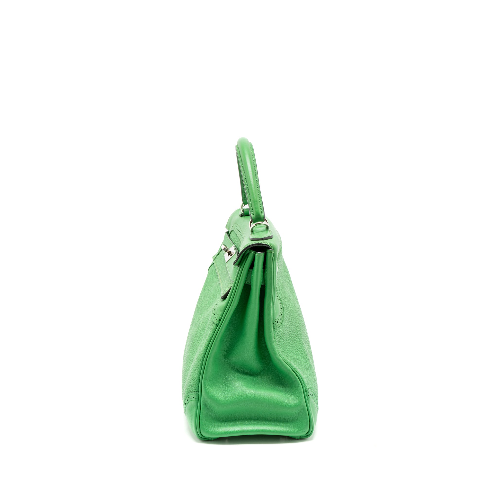 Hermes Kelly 32 Ghillies Togo/Swift Bamboo SHW Stamp Square R - Image 4