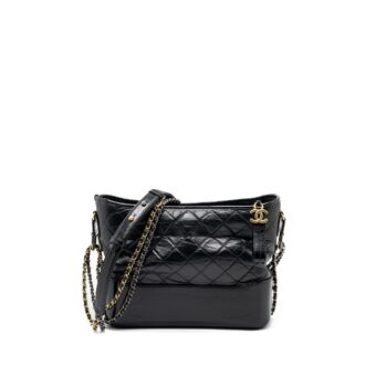 Chanel Large Gabrielle Hobo Bag Aged Calfskin Black Multicolour Hardware
