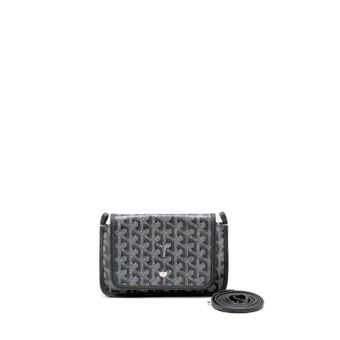 Goyard Plumet Pocket Wallet Goyardine Canvas/Chevroches Calfskin Grey SHW