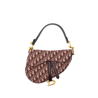 Dior Saddle Bag Red Oblique Embroidery GHW