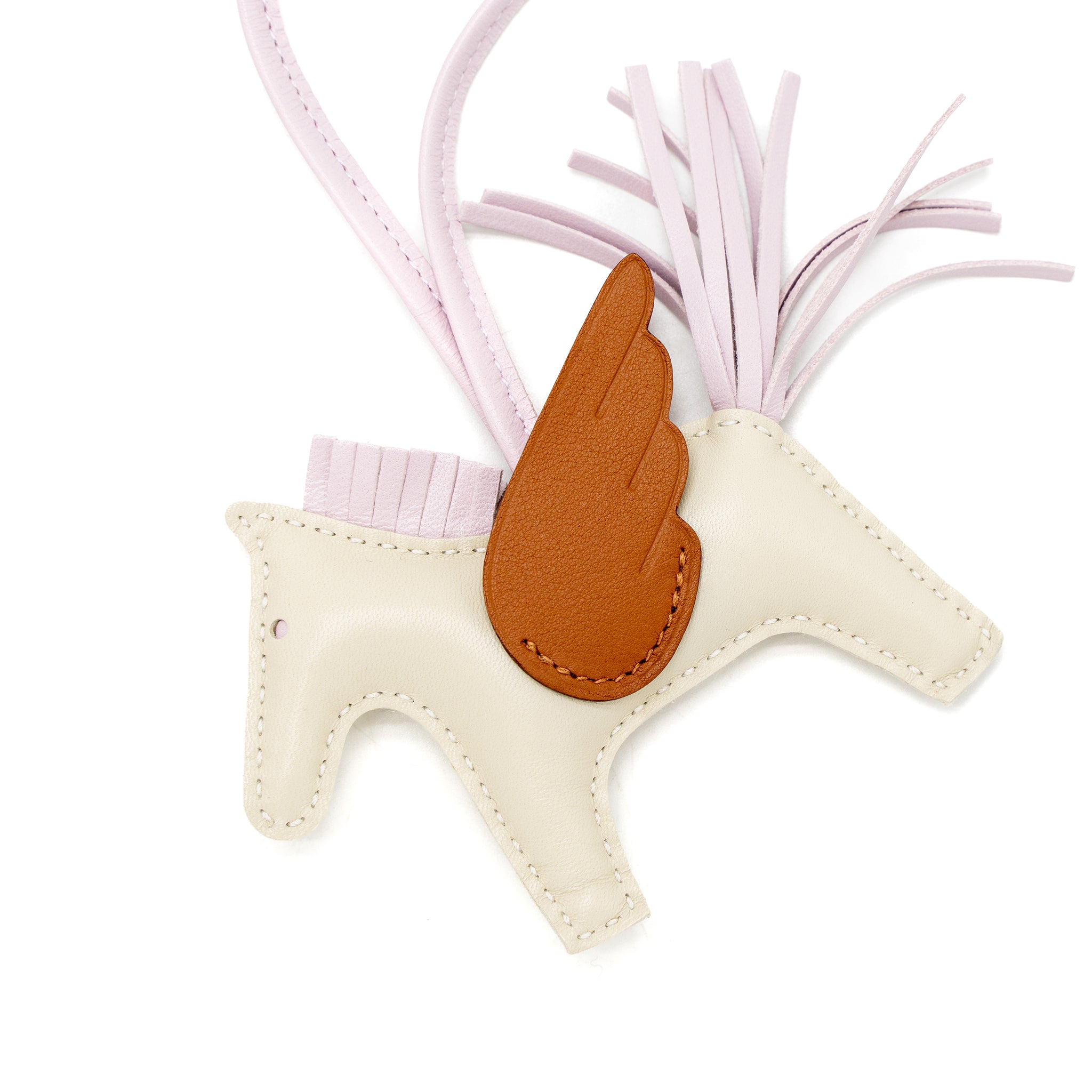 Hermes Rodeo Pegase PM Bag Charm Craie/Mauve Pale/Gold Stamp U - Image 2