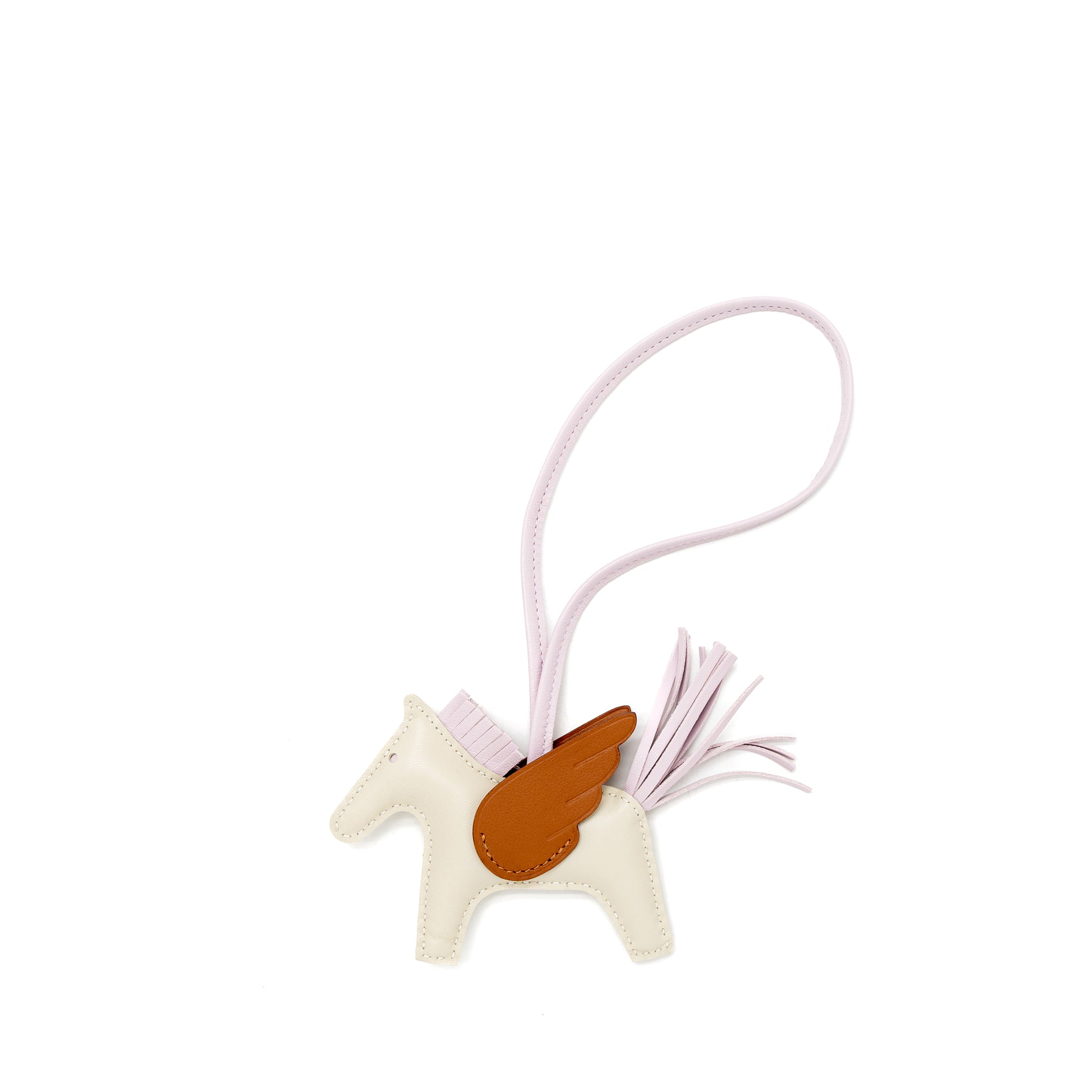 Hermes Rodeo Pegase PM Bag Charm Craie/Mauve Pale/Gold Stamp U