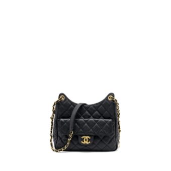 Chanel 23C Hobo Bag Grained Calfskin Black GHW (Microchip)