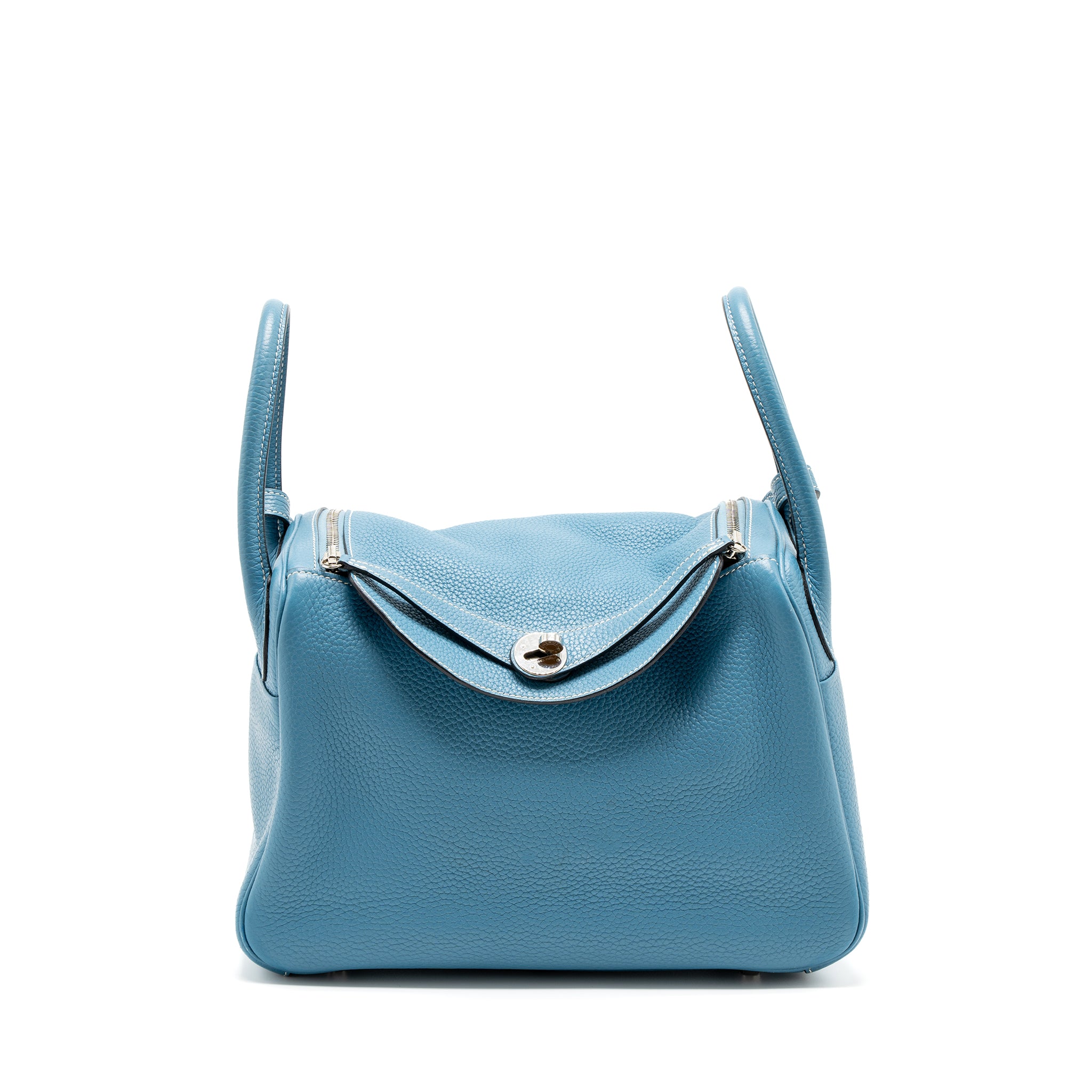 Hermes Lindy 30 Clemence Blue Jeans SHW Stamp T