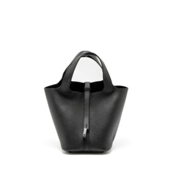 Hermes Picotin 18 Clemence So Black with Black Hardware Stamp U