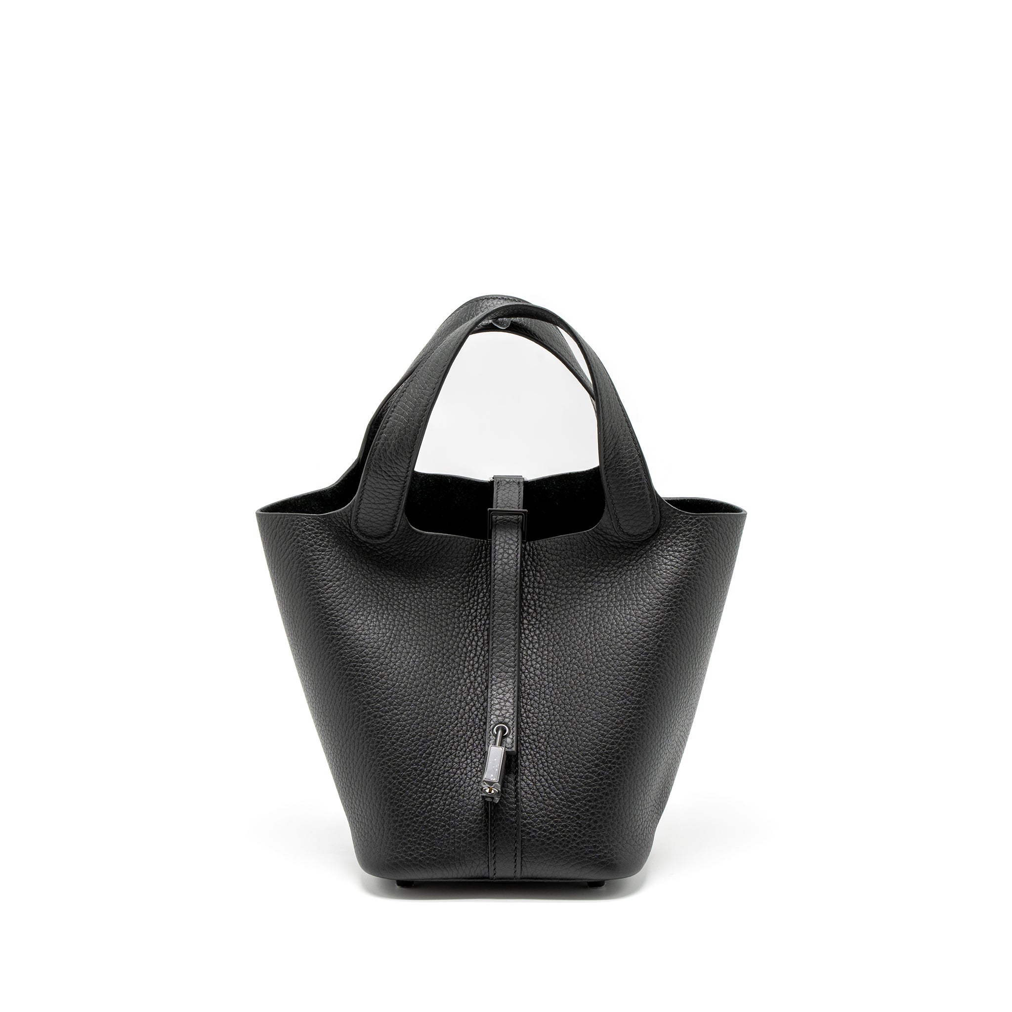 Hermes Picotin 18 Clemence So Black with Black Hardware Stamp U